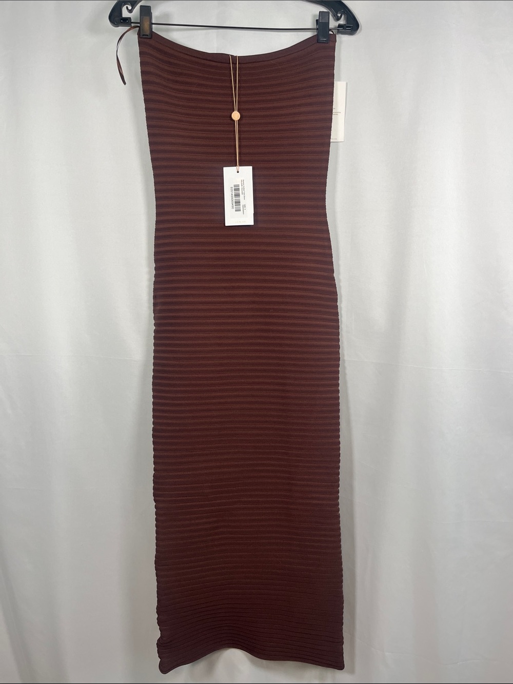 ‼️FIRM PRICE The wolf gang NWT Sunmor knitted tube midi dress chocolate sz s - Picture 3 of 8
